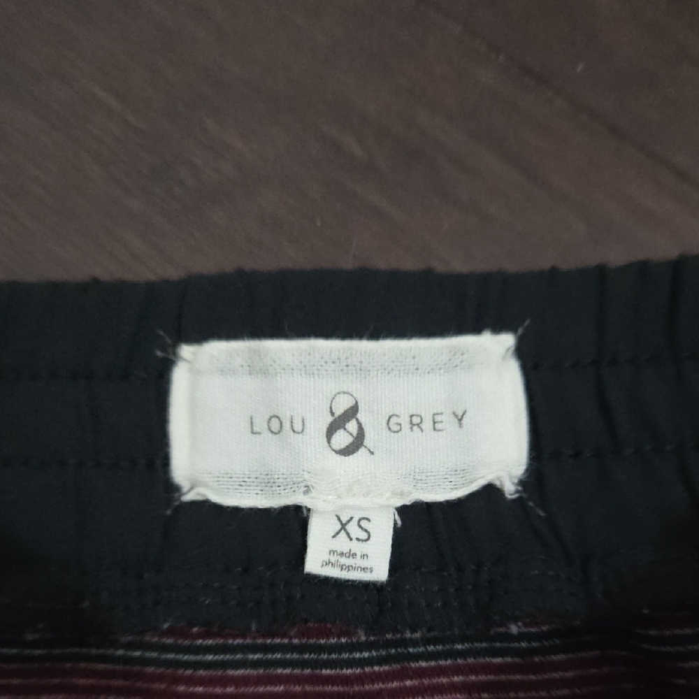 Lou & Grey Burgundy and Black Striped Pencil Skirt - Picture 2 of 3